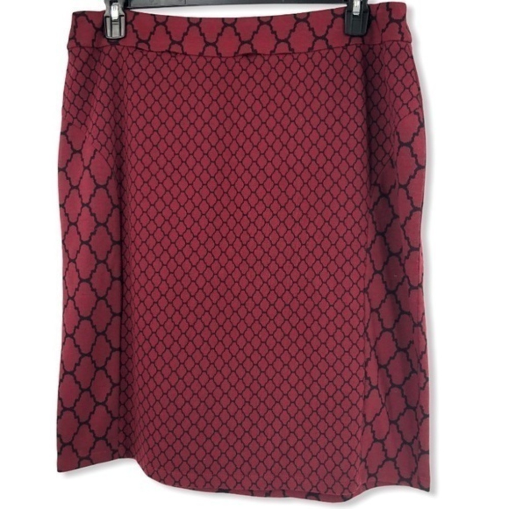 ASHLEY STEWART Size 18/20 Maroon Geometric Skirt
